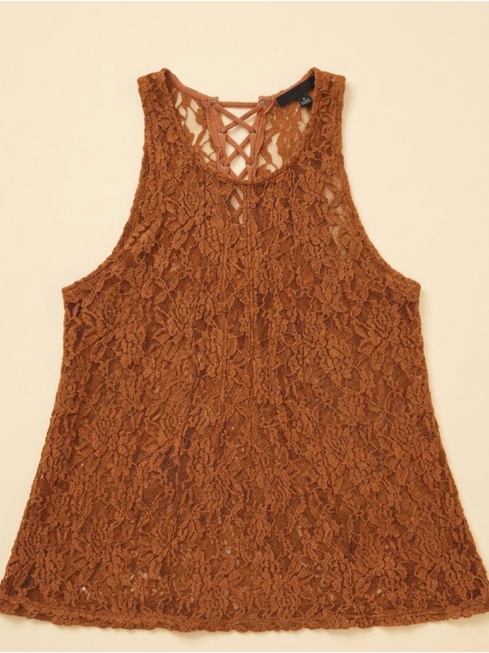 American Eagle Outfitters Crochet Lace Tank Top - Rust